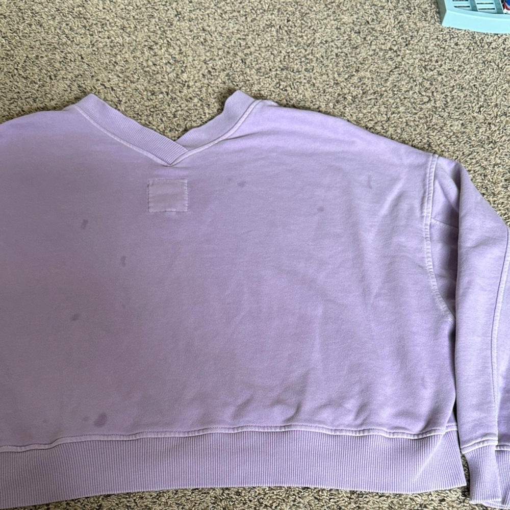 Aerie Lavender V-Neck Cropped Sweater - Picture 6 of 7